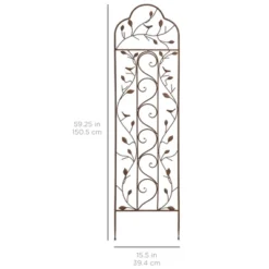Best Choice Products 60x15in Iron Arched Garden Trellis Fence Panel W/ Branches, Birds For Climbing Plants - Bronze -Outdoor Garden Store GUEST 75131547 8350 492f bc03 f05b9e0b3509