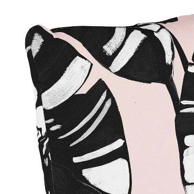 Palm Springs Outdoor Throw Pillow Blush/Black - Skyline Furniture 2 Palm Springs Outdoor Throw Pillow Blush/Black - Skyline Furniture - Image 2