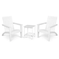 Tangkula 3PCS Patio Adirondack Chair Side Table Set Solid Wood Garden Deck Bistro Set Classic Furniture -Outdoor Garden Store GUEST 752c143c f1e9 4269 81c3 3c4818e6f0dc