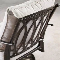 5pc Set With 44" Outdoor Round Aluminum Fire Table & 4 Deep Seating Swivel Rocking Chairs & Wind Blocker Lid - Oakland Living -Outdoor Garden Store GUEST 758a75c9 e1ad 4e34 baa0 0db07c334369 4