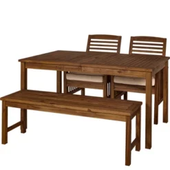 Ravenscroft 4pc Acacia Wood Patio Dining Set - Saracina Home 11 Ravenscroft 4pc Acacia Wood Patio Dining Set - Saracina Home -Outdoor Garden Store GUEST 75afd81f e6e4 45c3 aebe 4c43e3ff6625