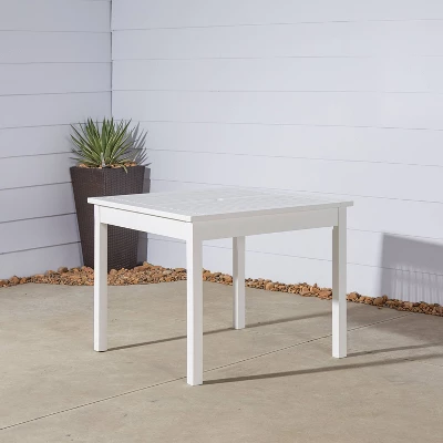 Bradley Outdoor Square Patio Stacking Table - White - Vifah 4 Bradley Outdoor Square Patio Stacking Table - White - Vifah - Image 4