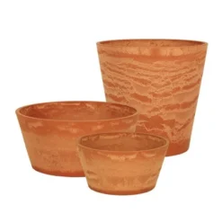 ACHLA Designs 16" Wide Small Indoor Outdoor Denise Wood Stone And Iron Planter Terra Cotta Finish -Outdoor Garden Store GUEST 762a4144 e67e 49cd 9233 7647c9787314