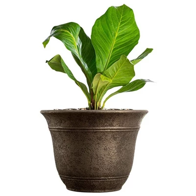 The HC Companies 13 Inch Sierra Round Nordic Traditional Durable Plastic Indoor Outdoor Home Planter Pot For Garden Plants And Flowers 1 The HC Companies 13 Inch Sierra Round Nordic Traditional Durable Plastic Indoor Outdoor Home Planter Pot For Garden Plants And Flowers