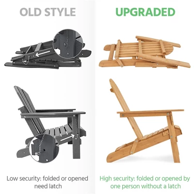 Yaheetech 2-piece Folding Adirondack Chair Solid Wood Outside Chair, Brown 5 Yaheetech 2-piece Folding Adirondack Chair Solid Wood Outside Chair, Brown - Image 5