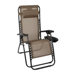 Merrick Lane Set Of 2 Folding Mesh Upholstered Zero Gravity Chair With Removable Pillow And Cupholder Tray -Outdoor Garden Store GUEST 7992d01a 039f 4eeb 8ae6 b566734207f8