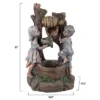 Nature Spring Outdoor Water Fountain Statue - Children At Well With LED Lights - 30", Brown