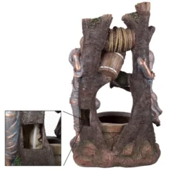 Nature Spring Outdoor Water Fountain Statue - Children At Well With LED Lights - 30", Brown -Outdoor Garden Store GUEST 7a08b7bc e0f0 4080 bd7f e132624422b7