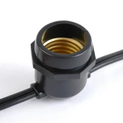 Novelty Lights Edison Outdoor String Lights With 50 In-Line Sockets Black Wire 100 Feet