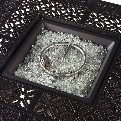 Oakland Living 5pc Deep Seating Swivel Aluminum Outdoor Patio Fire Pit Dining Set With Fire Table With Diamond Pattern Copper 5 Oakland Living 5pc Deep Seating Swivel Aluminum Outdoor Patio Fire Pit Dining Set With Fire Table With Diamond Pattern Copper - Image 5