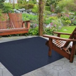 Basketweave Outdoor Rug Navy - Smith & Hawken -Outdoor Garden Store GUEST 7c0f933f 7e39 411f 9fdd 774e21d750a1