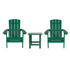 Emma And Oliver Three Piece Hammond Adirondack Style Conversation Set With Two Chairs And Matching Side Table For Indoor And Outdoor Use -Outdoor Garden Store GUEST 7c469a62 36b9 4295 85a6 3c448d9c58ee