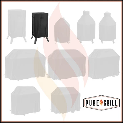 Pure Grill 30-inch Smoker BBQ Grill Cover For Electric Vertical Smokers, Universal Fit Cover 19" X 17" X 30" 6 Pure Grill 30-inch Smoker BBQ Grill Cover For Electric Vertical Smokers, Universal Fit Cover 19" X 17" X 30" - Image 6