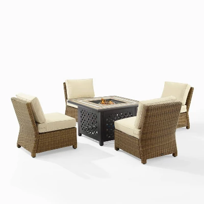 Bradenton 5pc Outdoor Wicker Armless Chair & Fire Table Set - Crosley 20 Bradenton 5pc Outdoor Wicker Armless Chair & Fire Table Set - Crosley - Image 20