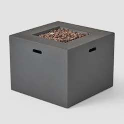 Maxwell 5pc Wicker Club Chair And Square Fire Pit Set - Mixed Black/Dark Gray - Christopher Knight Home -Outdoor Garden Store GUEST 7d932a9b dec2 4e0c 9392 1275f726bd6c