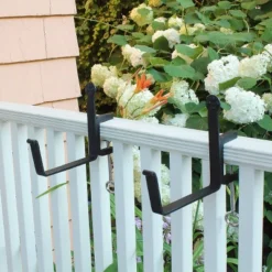 22" Wide Rectangular Flower Box Copper Plated Galvanized Steel With Black Wrought Iron Clamp-On Brackets - ACHLA Designs -Outdoor Garden Store GUEST 7e65c715 83e7 424f 8151 9ec9df665903