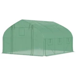Outsunny Walk-in Tunnel Greenhouse With Zippered Mesh Doors & Roll-up Sidewalls, Upgraded Hot House, Green, 11.5' X 10' X 6.5' -Outdoor Garden Store GUEST 7f02b44a 99f6 4024 a5ff 5c23a1b4865c