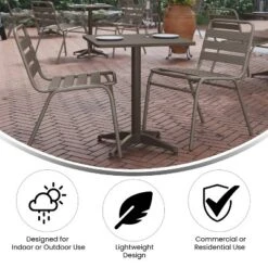 Emma And Oliver 23.5'' Square Aluminum Indoor-Outdoor Table Set With 2 Slat Back Chairs 18 Emma And Oliver 23.5'' Square Aluminum Indoor-Outdoor Table Set With 2 Slat Back Chairs -Outdoor Garden Store GUEST 7f98dcad 3462 403e 8050 cdba6ef5d353