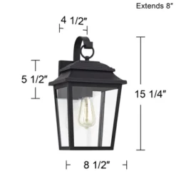 John Timberland Bellis Verde Modern Outdoor Wall Light Fixtures Set Of 2 Textured Black Lantern Frame 15 1/4" Clear Glass For Post Exterior -Outdoor Garden Store GUEST 803c4f59 6636 497a 99b2 6eab7107f2cf