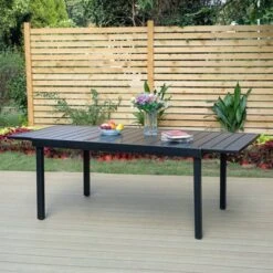 Outdoor Expandable Rectangle Steel Dining Table - Captiva Designs