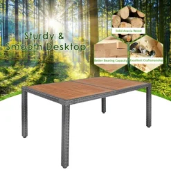 Costway 7PCS Patio Rattan Dining Set Acacia Wood Table Cushioned Chair Mix Gray 17 Costway 7PCS Patio Rattan Dining Set Acacia Wood Table Cushioned Chair Mix Gray -Outdoor Garden Store GUEST 8139bbba 5ea7 4d6b 9e49 5a614f331717