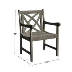 Azen Lloyd Farmhouse Acacia Hardwood Patio Arm Chair Gray Wash -Outdoor Garden Store GUEST 820344c2 8075 4eb5 8252 15df16e39896