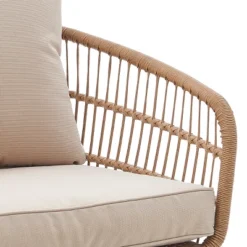 Barton 5PCS Outdoor Patio Sets Rattan Chairs With 2-Side-Table Sofa Cushion Seating (Beige) -Outdoor Garden Store GUEST 8292b755 3ec8 4205 8121 9b5642eb10ff