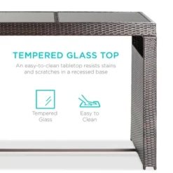 Best Choice Products 7-Piece Outdoor Rattan Wicker Bar Dining Patio Furniture Set W/ Glass Table Top, 6 Stools -Outdoor Garden Store GUEST 82c581cf 81fb 4121 b554 361f78637357