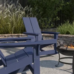 Merrick Lane Outdoor Set With Modern Adirondack Rocking Chairs & Wood Burning Fire Pit, Poker & Spark Screen -Outdoor Garden Store GUEST 82dbce63 ead2 4248 b486 bfc8c6acec40