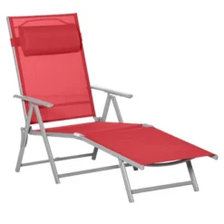 Outsunny Steel Fabric Outdoor Folding Chaise Lounge Chair Recliner With Portable Design & 7 Adjustable Backrest Positions -Outdoor Garden Store GUEST 838d0fba 2ced 4e23 a62e 4e68323ecd33