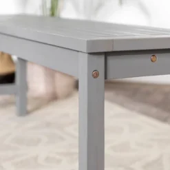 Ravenscroft Modern Boho Acacia Wood Slat Top Outdoor Dining Bench - Gray Wash - Saracina Home -Outdoor Garden Store GUEST 83e31abd 7d66 4c84 9cc7 8bdac5e55deb