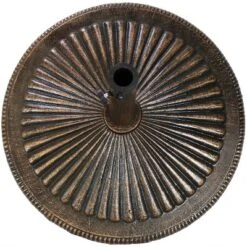 Sunnydaze Decor Sunnydaze Outdoor Heavy-Duty Cast Iron Decorative Ridged Design Round Patio Umbrella Base Stand - 22" - Bronze -Outdoor Garden Store GUEST 845ec0bd 5b19 446e 86d1 a7100a8290df