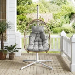 Toluca Hanging Outdoor Boho Egg Chair With Cushion - Saracina Home -Outdoor Garden Store GUEST 8502028c b595 43dd 8fef 83b2c522826c