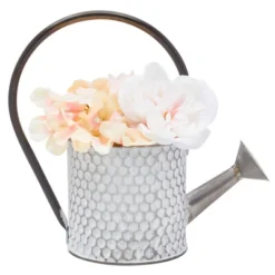 Okuna Outpost Galvanized Metal Watering Can Vase For Indoor Outdoor Plant, Succulents (5.1 X 10 In) -Outdoor Garden Store GUEST 859b2f8e 75c3 4b27 b557 1dc0afe293e3