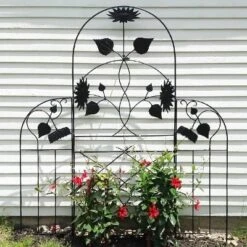 Achla Designs 90" Sunflower Decorative Iron Garden Trellis Black Powder Coat Finish 10 Achla Designs 90" Sunflower Decorative Iron Garden Trellis Black Powder Coat Finish -Outdoor Garden Store GUEST 85cda4de 8893 48fd a96d 5d59e4bfb8ff