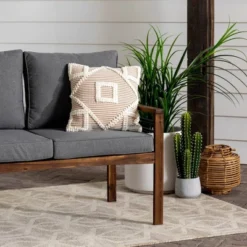 Saybrook Modern Metal And Wood Patio Loveseat - Gray/Dark Brown - Saracina Home 13 Saybrook Modern Metal And Wood Patio Loveseat - Gray/Dark Brown - Saracina Home -Outdoor Garden Store GUEST 86879b55 3938 4727 9563 eccc69fd1d33