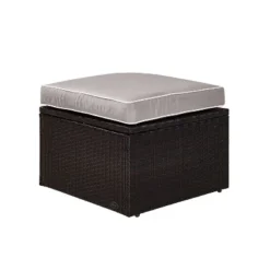 Palm Harbor Outdoor Wicker Ottoman - Gray - Crosley -Outdoor Garden Store GUEST 890374db 57fb 4950 bc09 67d32eadf432