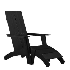 Emma And Oliver Indoor/Outdoor Modern 2-Slat Adirondack Style Chair And Footrest 22 Emma And Oliver Indoor/Outdoor Modern 2-Slat Adirondack Style Chair And Footrest -Outdoor Garden Store GUEST 89279347 fa59 4a6a 9010 87576319a3b4 1