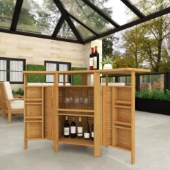 Patio Bar Table Teak - Olivia & May -Outdoor Garden Store GUEST 893657b3 95f4 4742 8a1d c058be112ea7