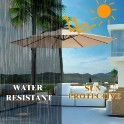 Costway 10FT Patio Offset Hanging Umbrella Easy Tilt Adjustment 8 Ribs Backyard BurgundyBeigeTanBlue 15 Costway 10FT Patio Offset Hanging Umbrella Easy Tilt Adjustment 8 Ribs Backyard BurgundyBeigeTanBlue -Outdoor Garden Store GUEST 899e4134 ddf8 4deb 8010 408d8602244b