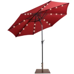 Costway 10ft Solar Lights Patio Umbrella Outdoor W/ 50 LBS Movable Umbrella Stand Red 25 Costway 10ft Solar Lights Patio Umbrella Outdoor W/ 50 LBS Movable Umbrella Stand Red -Outdoor Garden Store GUEST 89f7b73d 1db6 45d8 9d07 f482ec44dd90