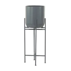 Olivia & May Modern Metal Planter Pot Gray 14 Olivia & May Modern Metal Planter Pot Gray -Outdoor Garden Store GUEST 8a808971 aea5 48bf b5aa 84203d783468