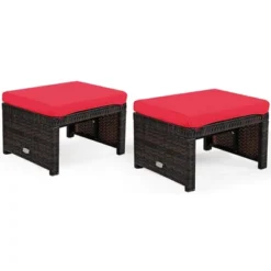 Costway 2PCS Patio Rattan Ottoman Cushioned Seat Foot Rest Furniture TurquoiseRedWhite 21 Costway 2PCS Patio Rattan Ottoman Cushioned Seat Foot Rest Furniture TurquoiseRedWhite -Outdoor Garden Store GUEST 8cf89996 a4c0 4b3e 8a79 3400ff910903