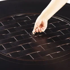 5pc Set With 44" Outdoor Round Aluminum Fire Table & 4 Deep Seating Swivel Rocking Chairs & Wind Blocker Lid - Oakland Living -Outdoor Garden Store GUEST 8d0c8964 0664 41f5 9c00 3f149900d6f8