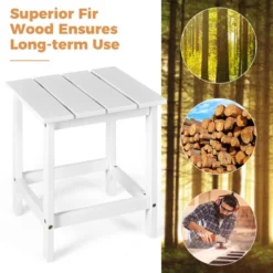 Costway 2PCS Patio Adirondack Chair Side Table Set Solid Wood Garden Deck White -Outdoor Garden Store GUEST 8d0cd284 1481 4c2d a264 3fd94c365f2d