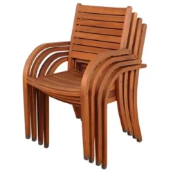 Arizona 9pc Patio Eucalyptus Wood Dining Set - International Home Miami -Outdoor Garden Store GUEST 8e05b88c 2ae9 4774 90a0 fdf9de55ba98