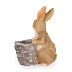 Christopher Knight Home 16" Wide Tooke Concrete Outdoor Novelty Rabbit Planter White/Brown -Outdoor Garden Store GUEST 8e0a1b39 d321 43a0 833f 442b52119133