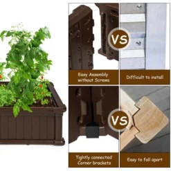 Costway 48''x24'' Raised Garden Bed Rectangle Plant Box Planter Flower Vegetable Brown -Outdoor Garden Store GUEST 8e72f20e 4266 4b88 afd2 80f81ab309b9