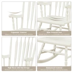Costway Solid Wood Rocking Chair Porch Rocker Indoor Outdoor Seat Glossy Finish WhiteCoffee 19 Costway Solid Wood Rocking Chair Porch Rocker Indoor Outdoor Seat Glossy Finish WhiteCoffee -Outdoor Garden Store GUEST 8ec7ea26 e1c5 4819 9d4f 7ab9149e5b5a