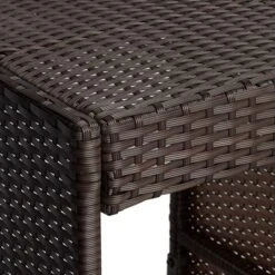 Teal Island Designs Modern Rattan Rectangular Outdoor Bar Table And Chairs Furniture 39 1/2" X 19 3/4" Dark Brown For Front Porch Patio -Outdoor Garden Store GUEST 8f213a46 58cc 4b55 974e 8a8672588f25